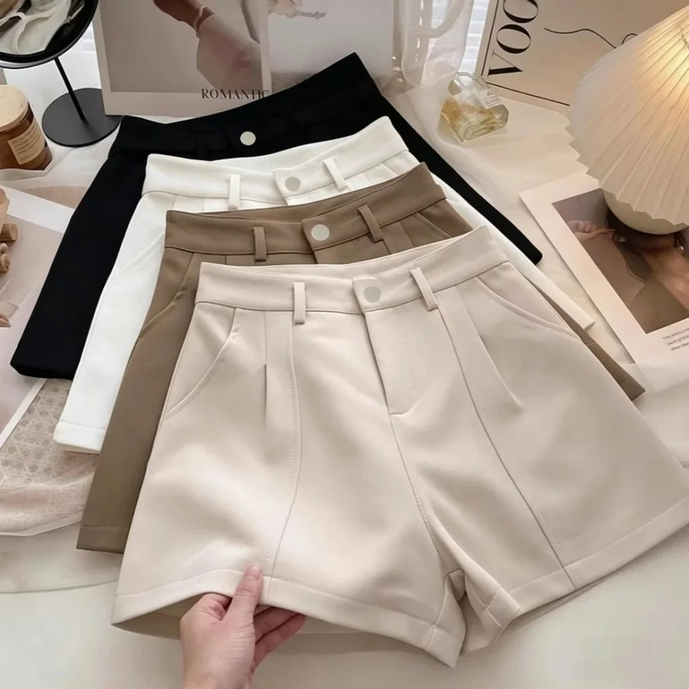 Shorts de Talla Grande para Mujer, Corte A y Cintura Alta