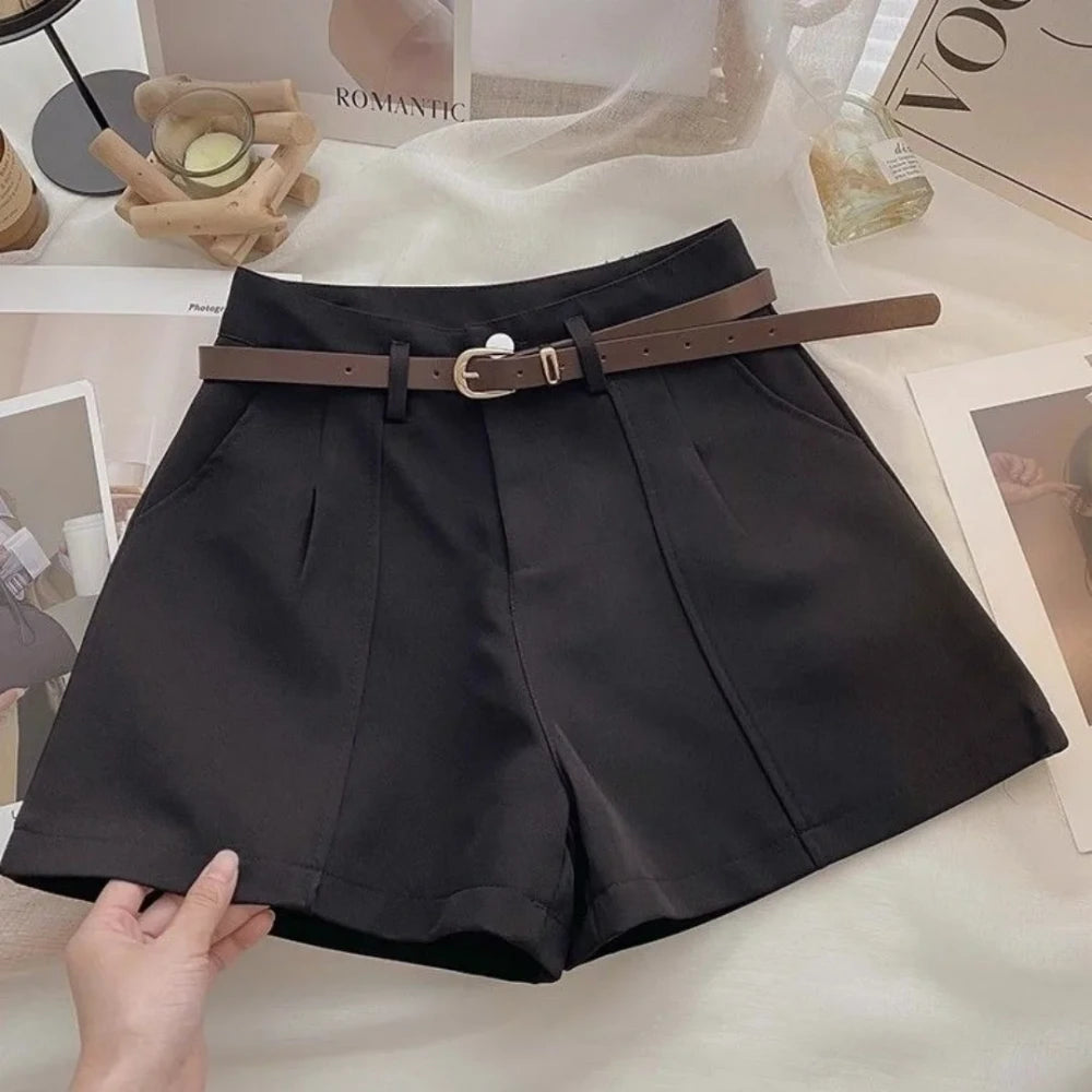 Shorts de Talla Grande para Mujer, Corte A y Cintura Alta